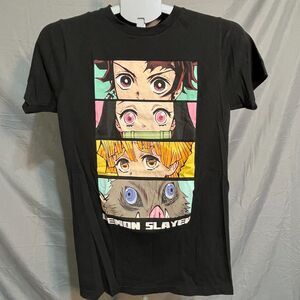Demon Slayer Anime Manga T-Shirt Men's Small Short Sleeve Graphic Black Nice